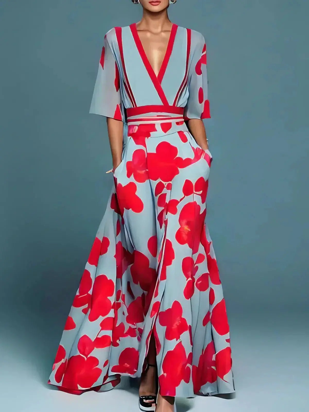 Beautiful Women's Long Floral Dress – Chic Everyday Wear - Nocini