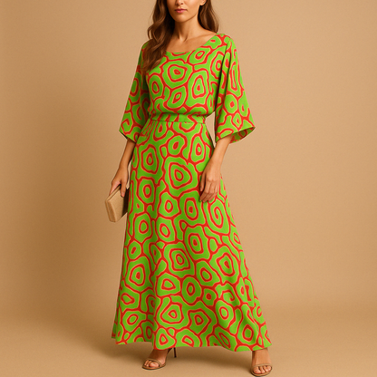 Elegant summer dress for women named Hazel, featuring a feminine fit and airy design ideal for brunches, parties, and warm summer days.