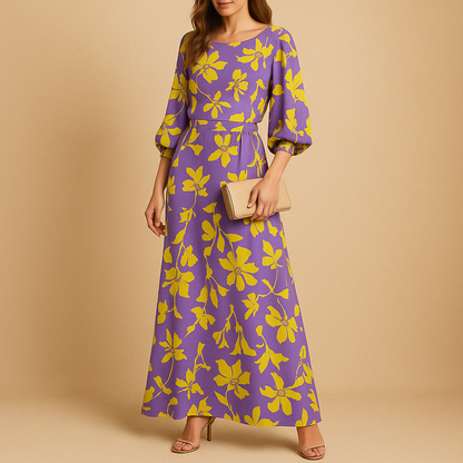 Elegant summer dress for women named Hazel, featuring a feminine fit and airy design ideal for brunches, parties, and warm summer days.