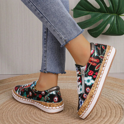 Beautiful Blossom Tie Ankle Shoes for Women