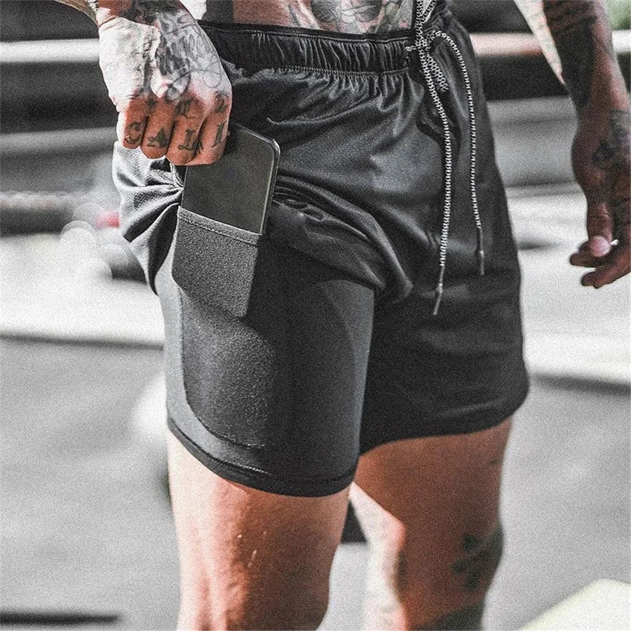 Athletic Men's 2-in-1 Sport Shorts for Active Wear - Olytrend