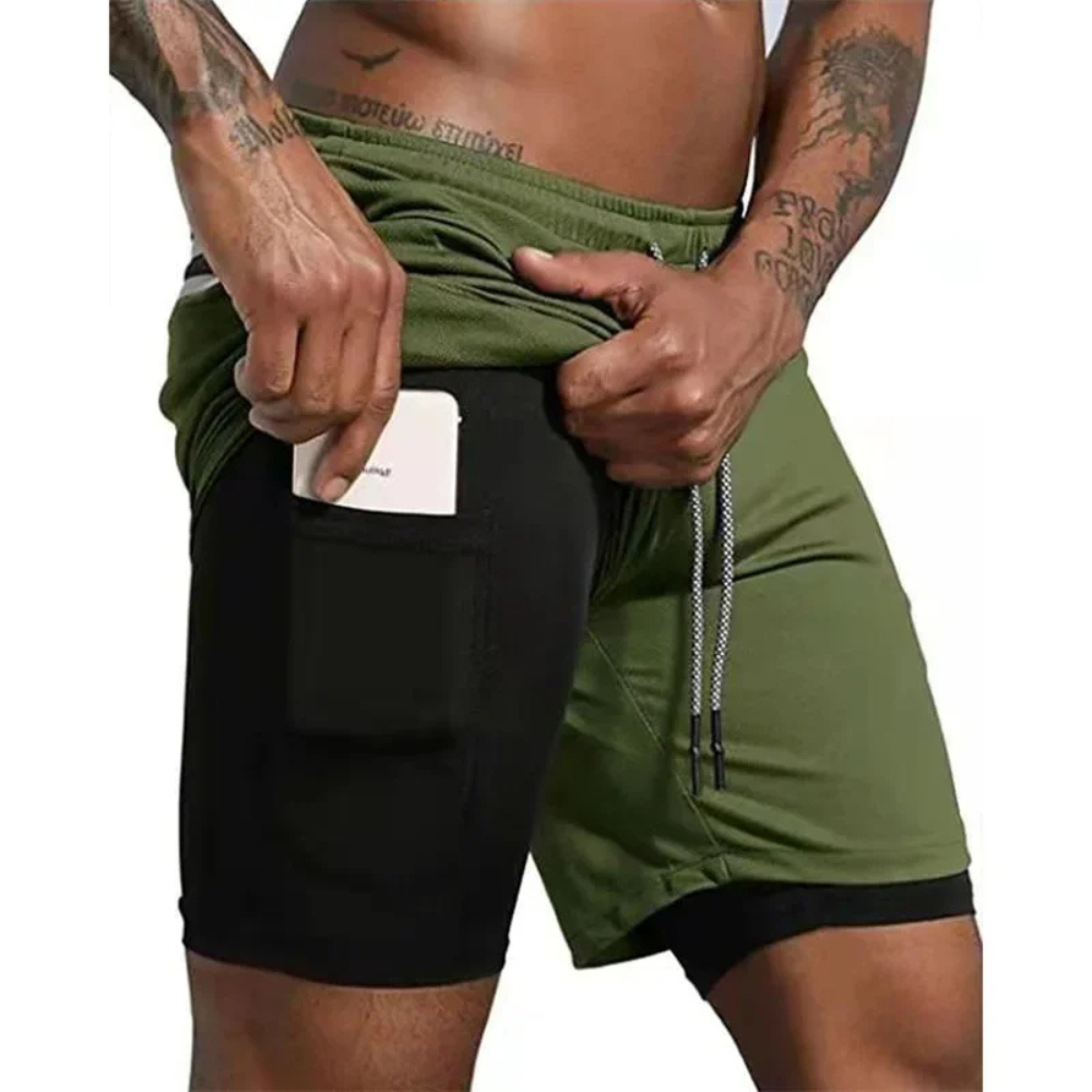 Athletic Men's 2-in-1 Sport Shorts for Active Wear