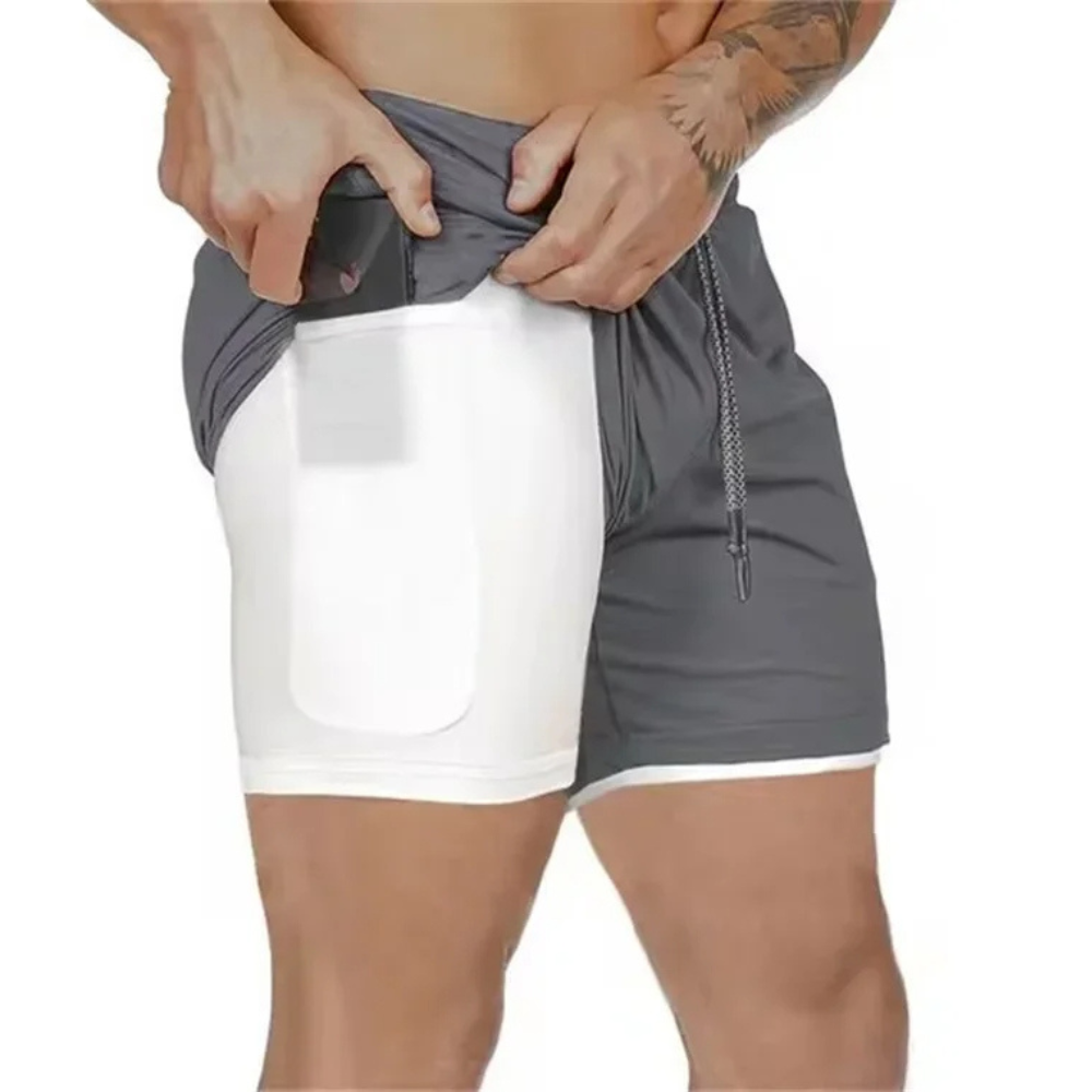Athletic Men's 2-in-1 Sport Shorts for Active Wear