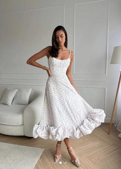 Beautiful Formal Ruffle Midi Dress