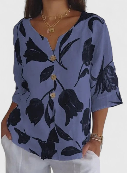 Beautiful Flower Pattern Women's Blouse