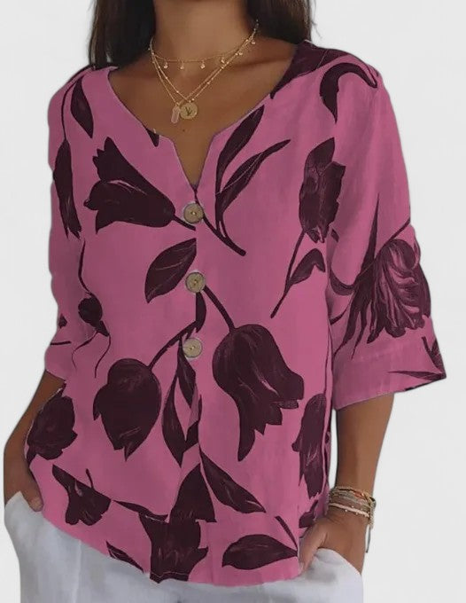 Beautiful Flower Pattern Women's Blouse