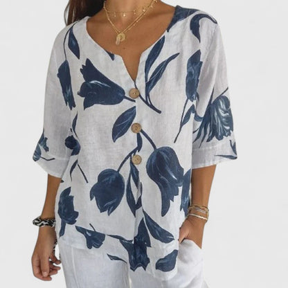 Beautiful Flower Pattern Women's Blouse