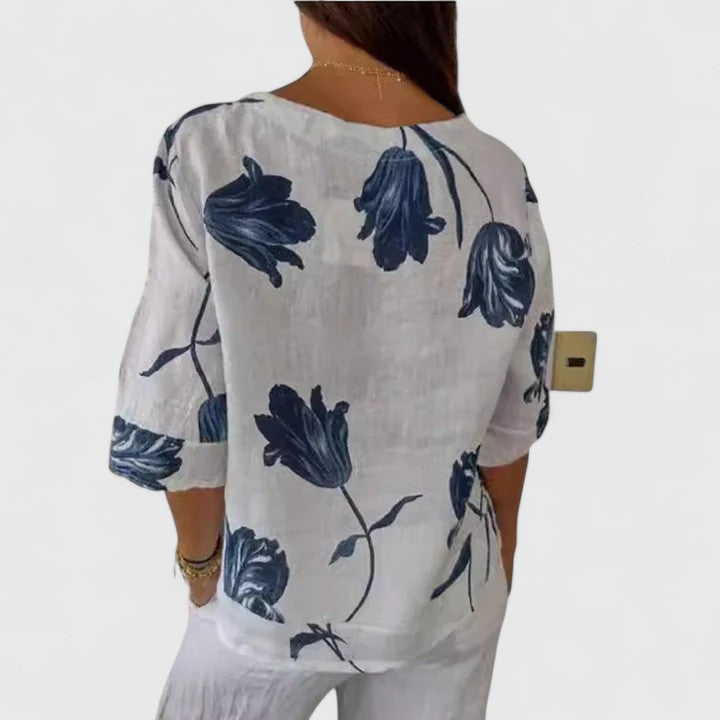 Beautiful Flower Pattern Women's Blouse