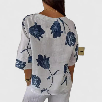 Beautiful Flower Pattern Women's Blouse