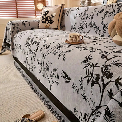 Beautiful Flower Print Fleece Throw Blanket
