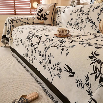Beautiful Flower Print Fleece Throw Blanket