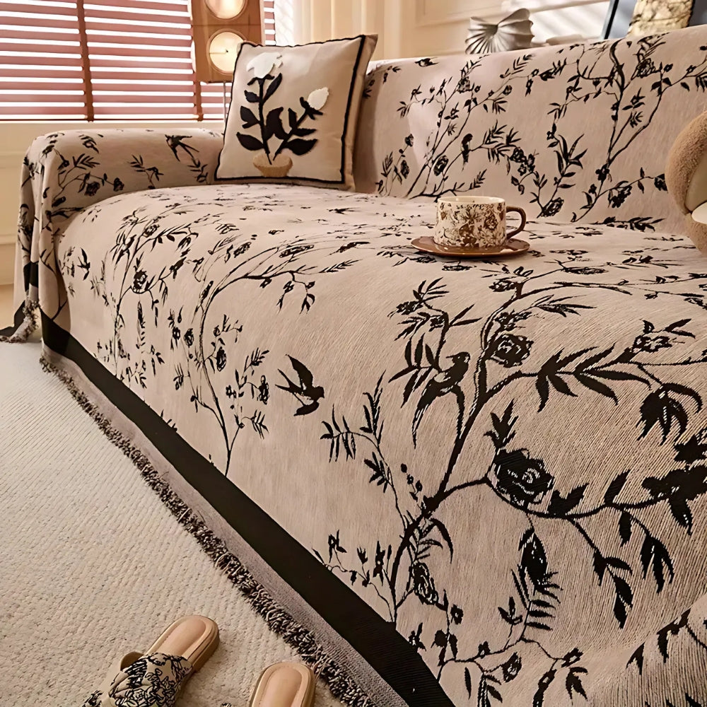 Beautiful Flower Print Fleece Throw Blanket