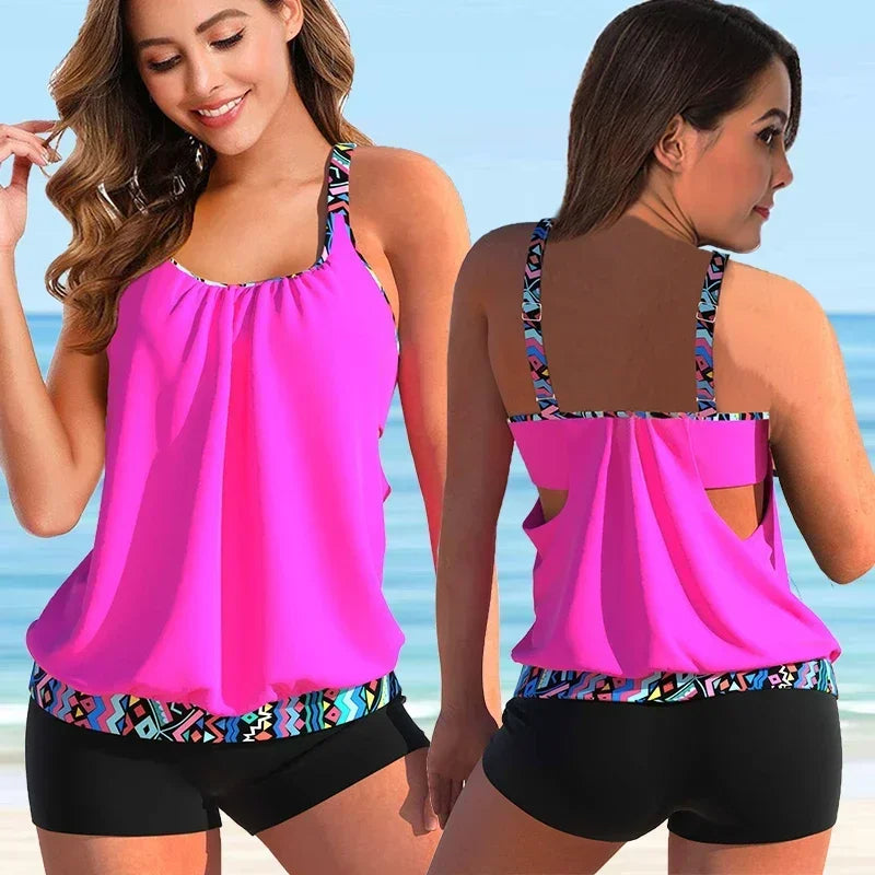 Beautiful Flower Pattern Swimwear Set