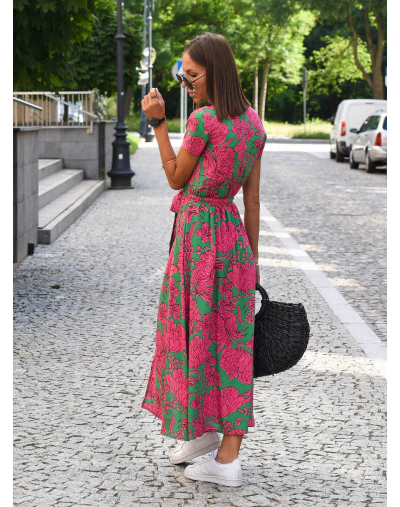 Beautiful Women's Long Sleeve Maxi Dress V Neck