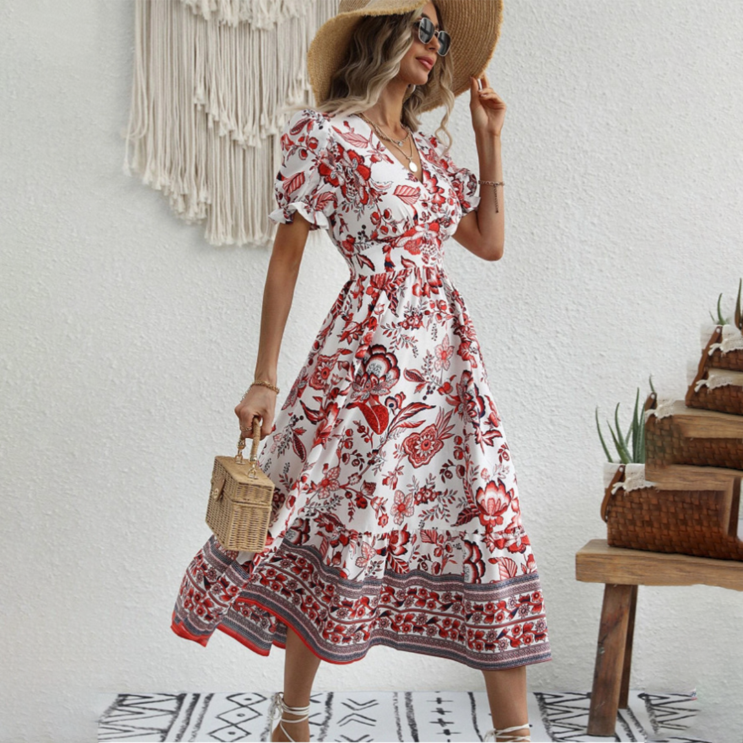 Beautiful Flower Print Dress