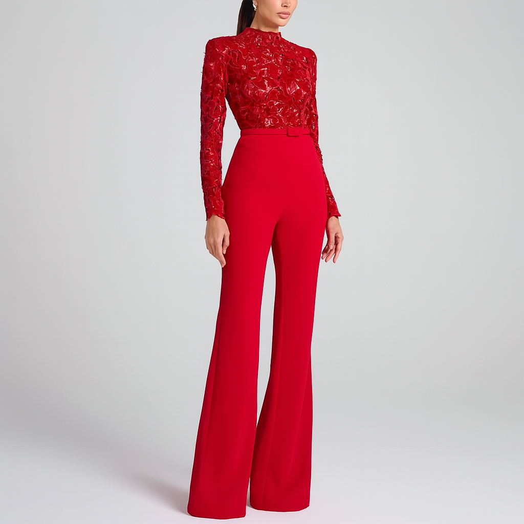 Beautiful Embroidered Lace Jumpsuit for Women