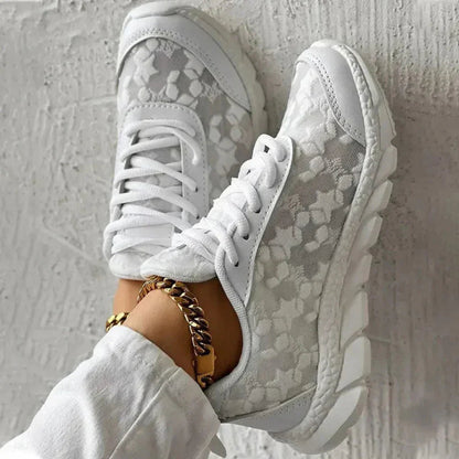 Airy Star Design Tie Up Women's Shoes