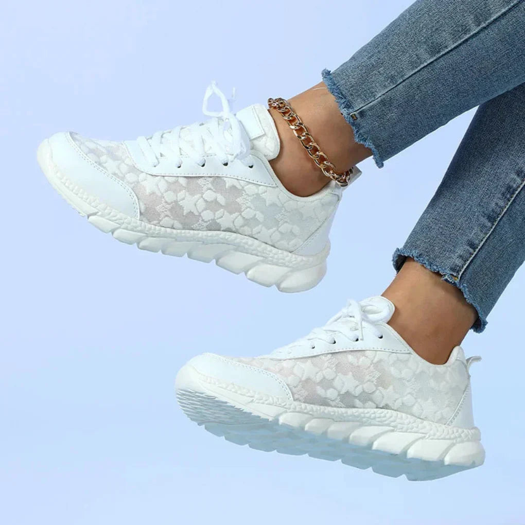 Airy Star Design Tie Up Women's Shoes