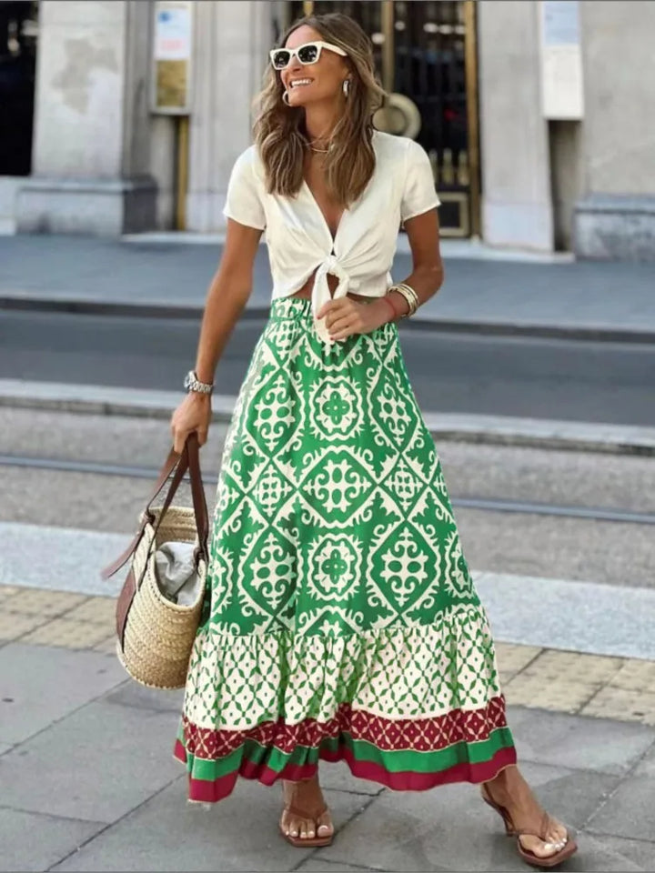 Beautiful Flowy Maxi Skirt with Stretch Waist