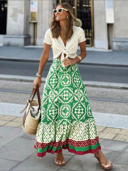 Beautiful Flowy Maxi Skirt with Stretch Waist
