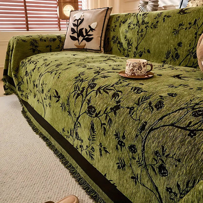 Beautiful Flower Print Blanket with Tassel Edge - Olytrend