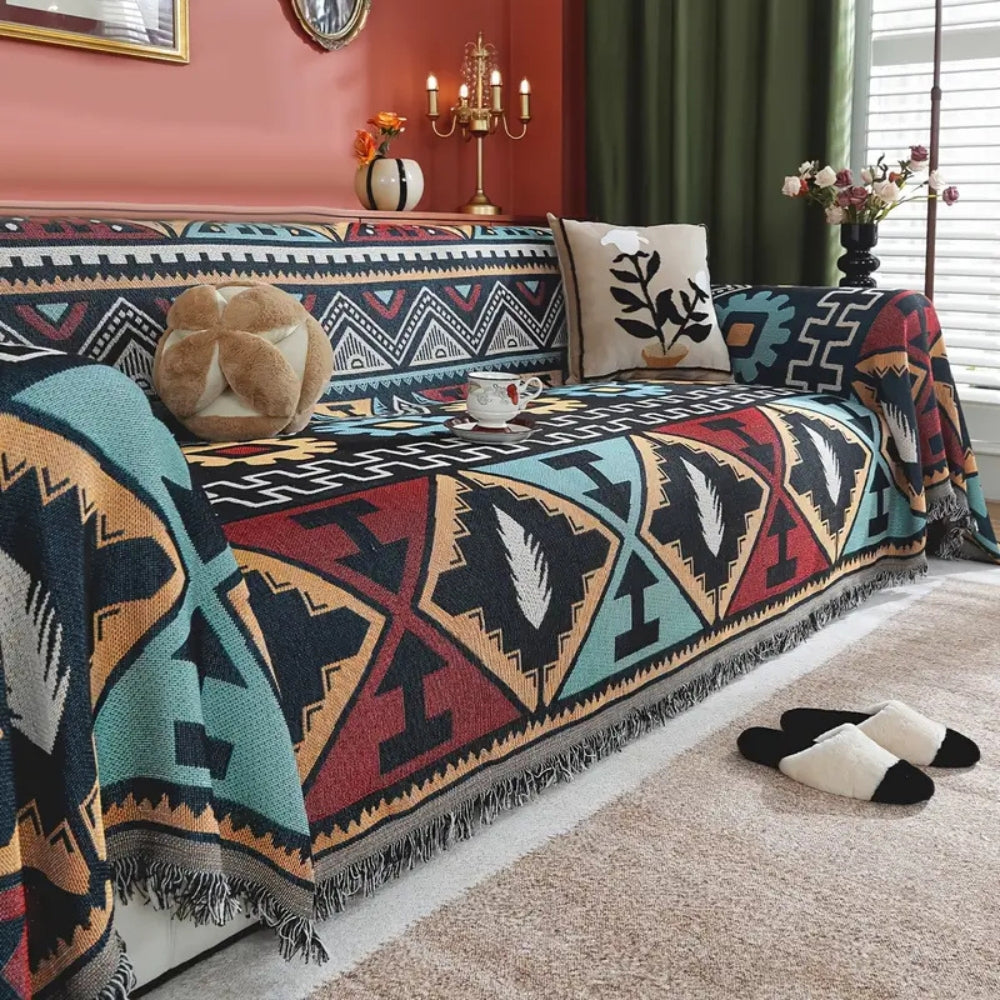 Bohemian Style Geometric Sofa Slipcover - Olytrend
