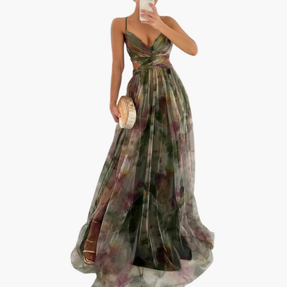 Beautiful Long Dress for Ladies with Flower Print