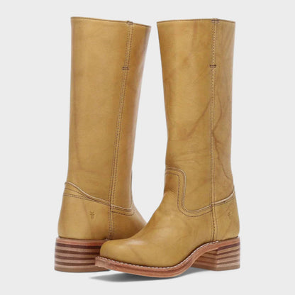 Blue Knee High Leather Boots