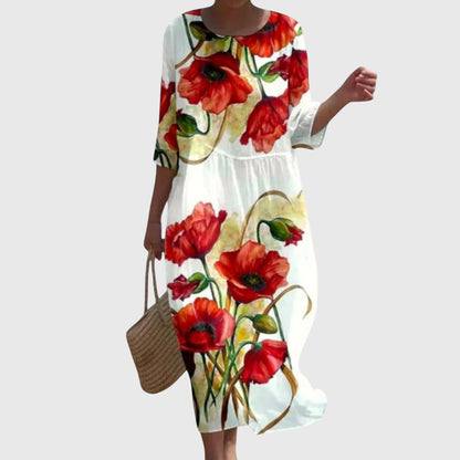 Beautiful Flower Long Summer Dress