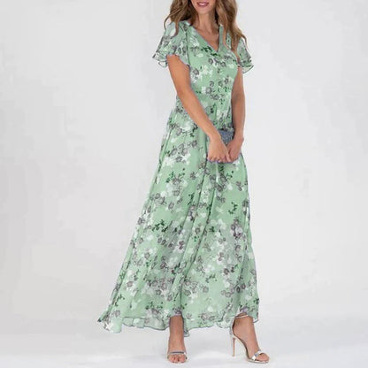 Beautiful Floral Knee Length Dress - Pexav