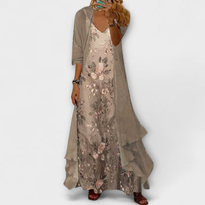 Beautiful Long 2 Piece Evening Dress Set - Olytrend