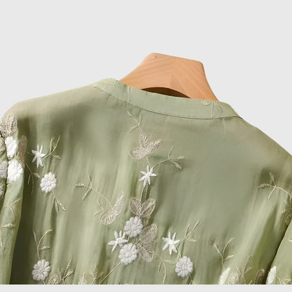 Beautiful Blouse With Floral Embroidery
