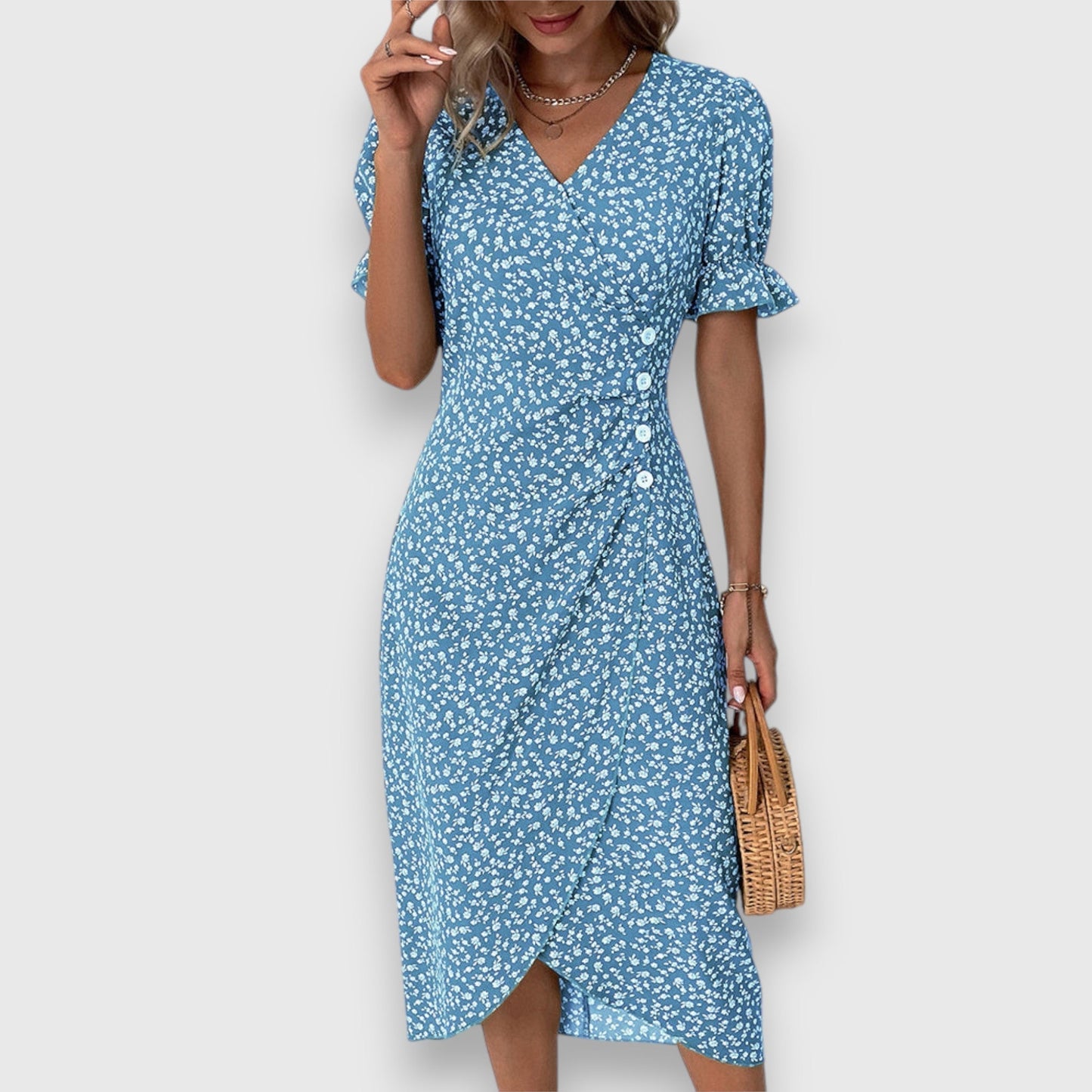Beautiful Flower Print Summer Dress