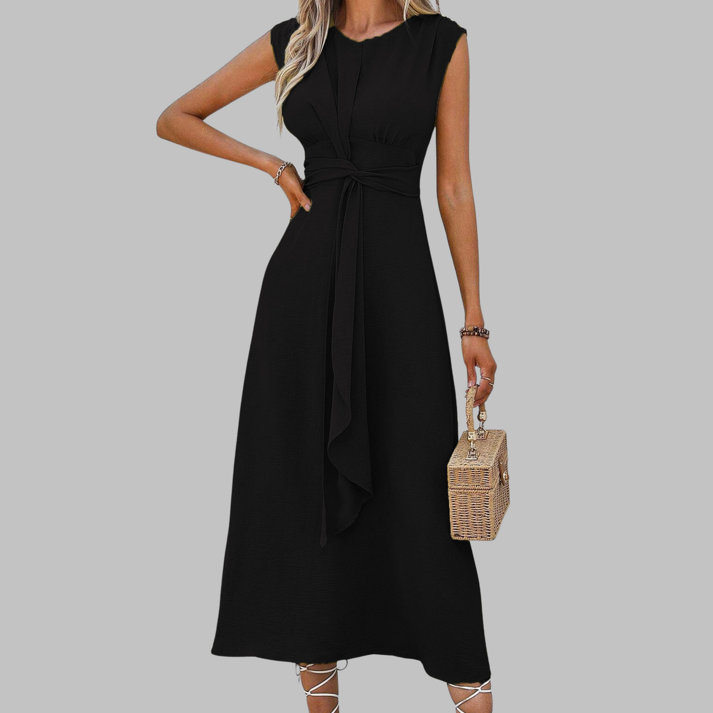 Beautiful Strapless Round Neck Floor Length Dress