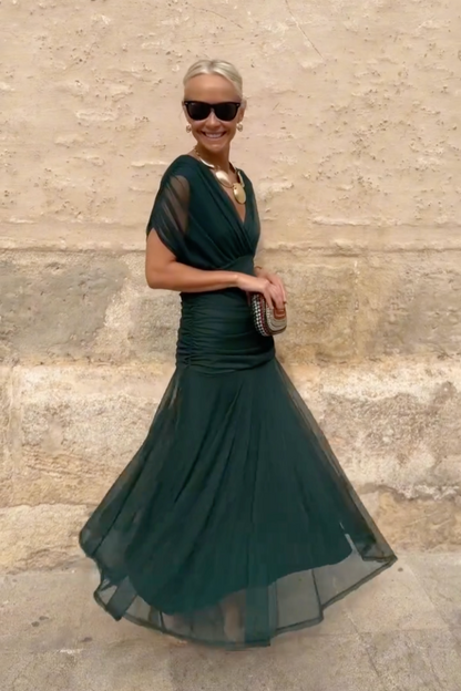 Beautiful V-neck Formal Evening Maxi Dress