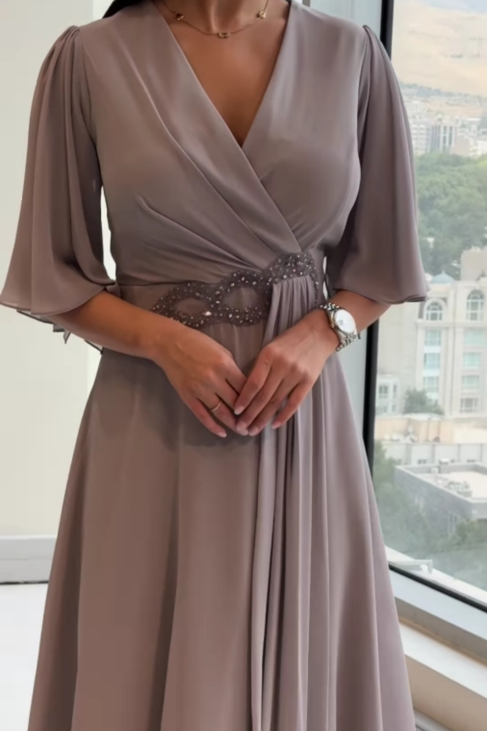 Beautiful V-neck Long Maxi Dress