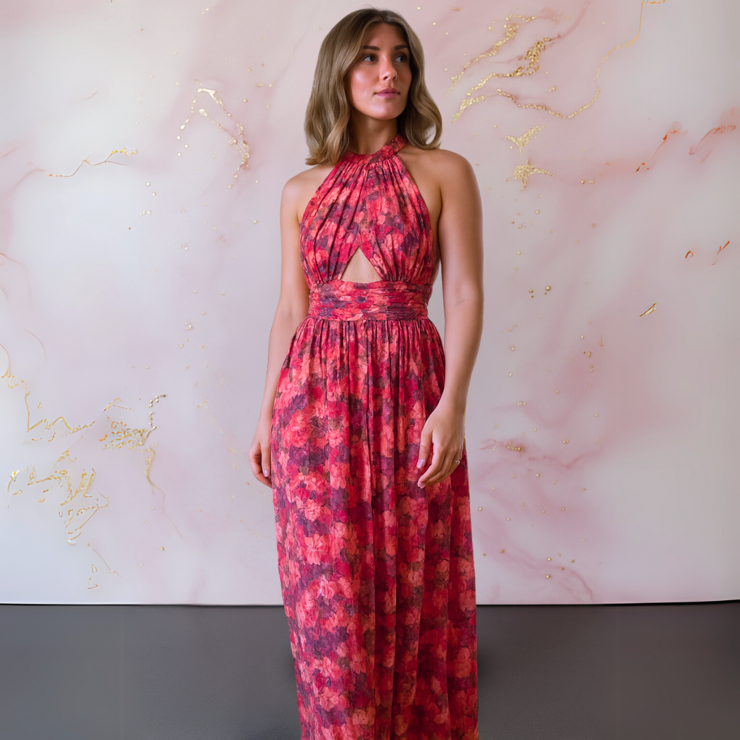 Beautiful Flower Long Evening Dress