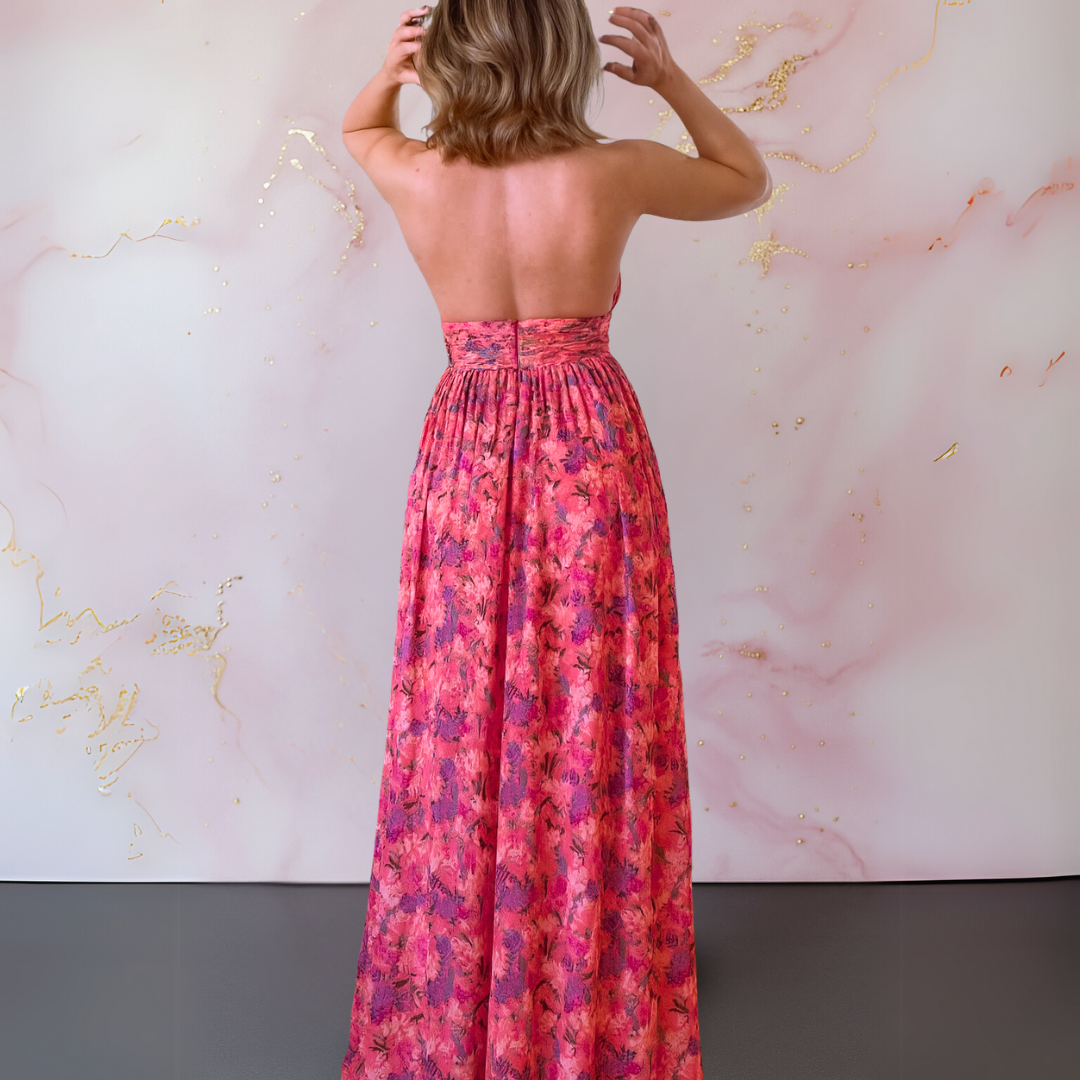 Beautiful Flower Long Evening Dress