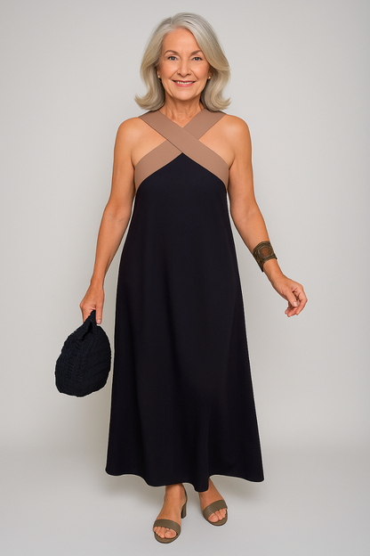 Beautiful V-Neck Long Evening Dress - Olytrend