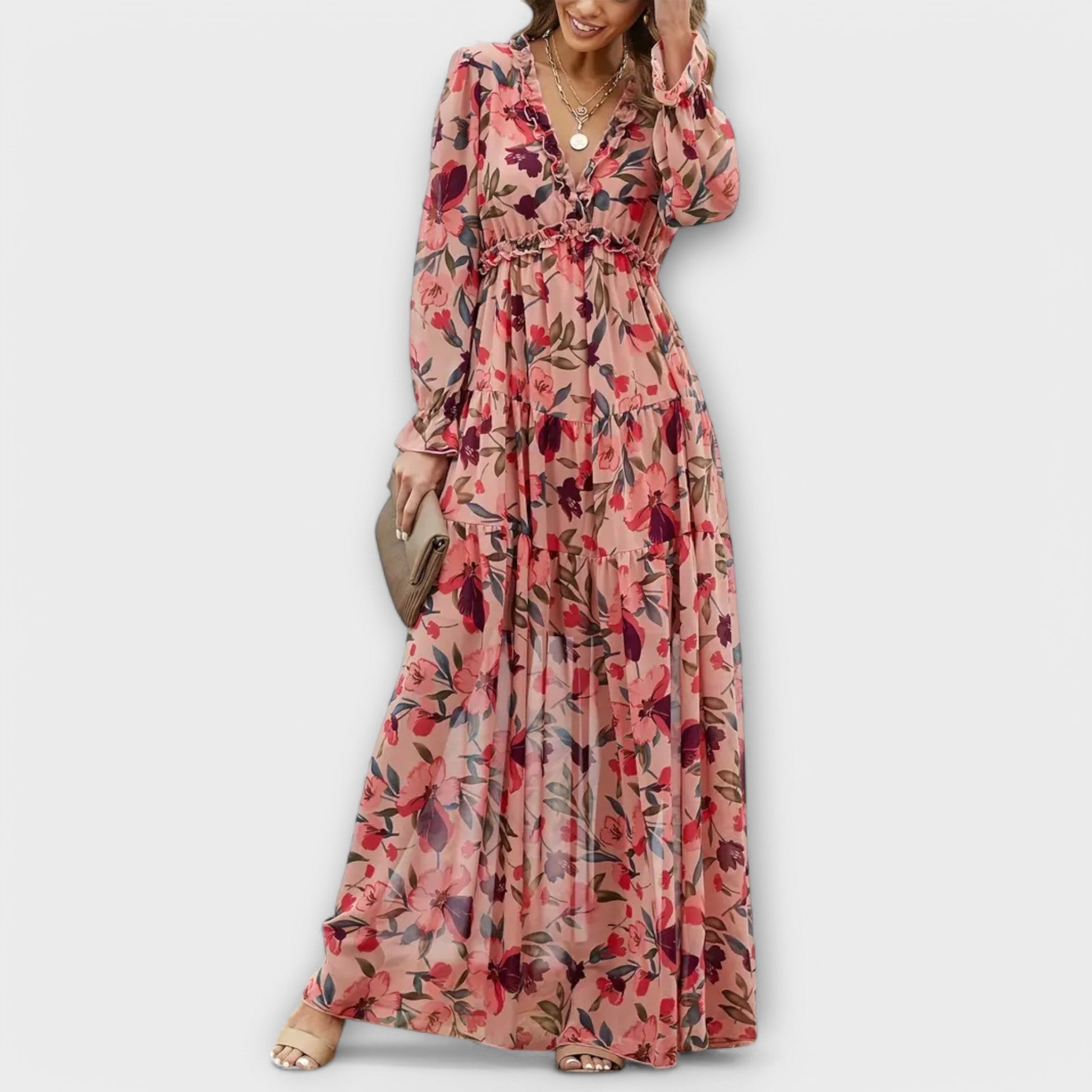 Beautiful Floral Long Maxi Dress - Olytrend