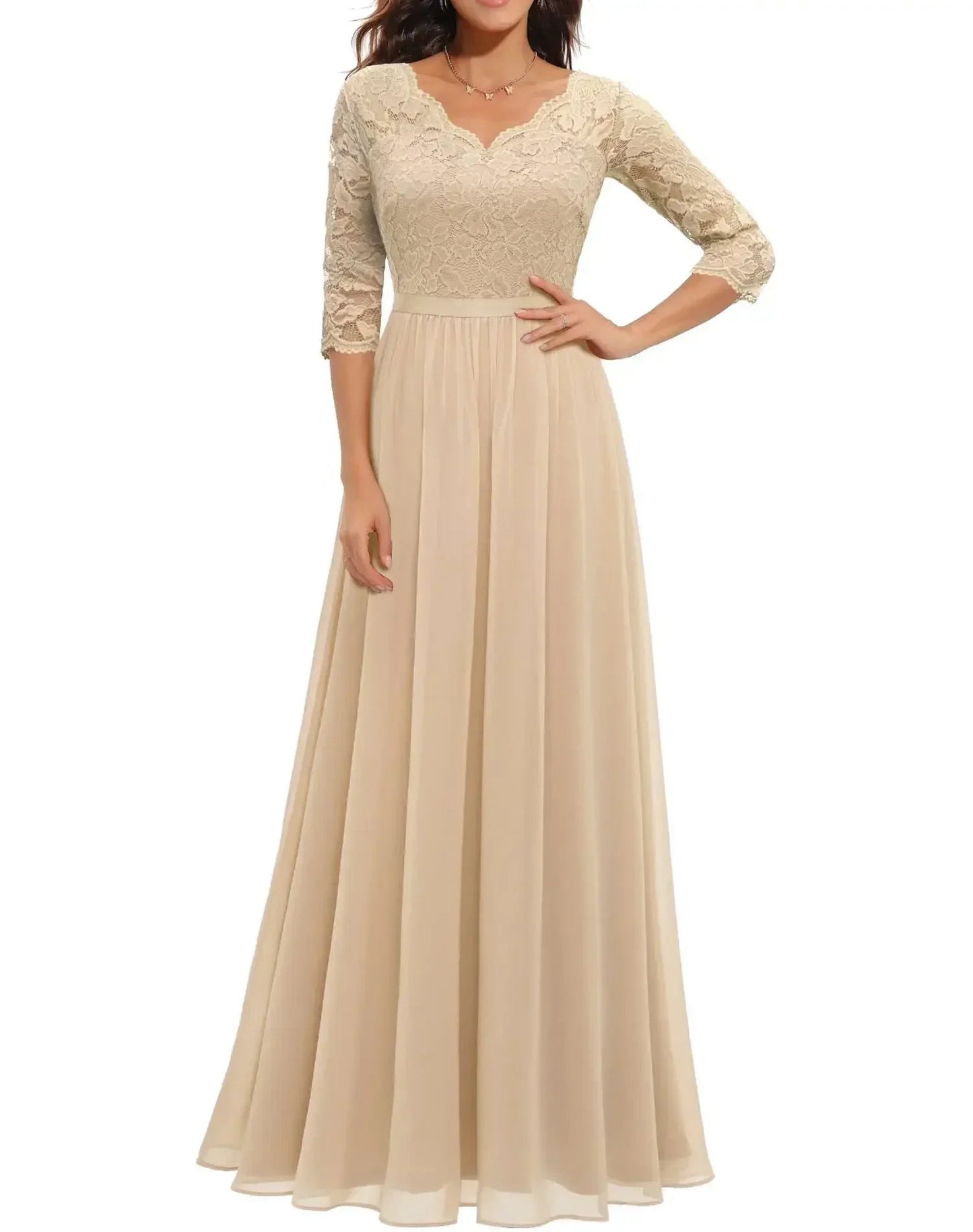Beautiful Lace Evening Gown for Women - Olytrend
