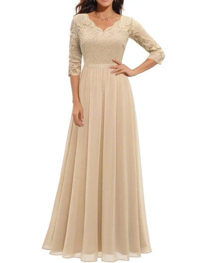 Beautiful Lace Evening Gown for Women - Olytrend