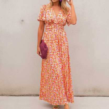 Beautiful Floral Long Evening Dress - Nocini