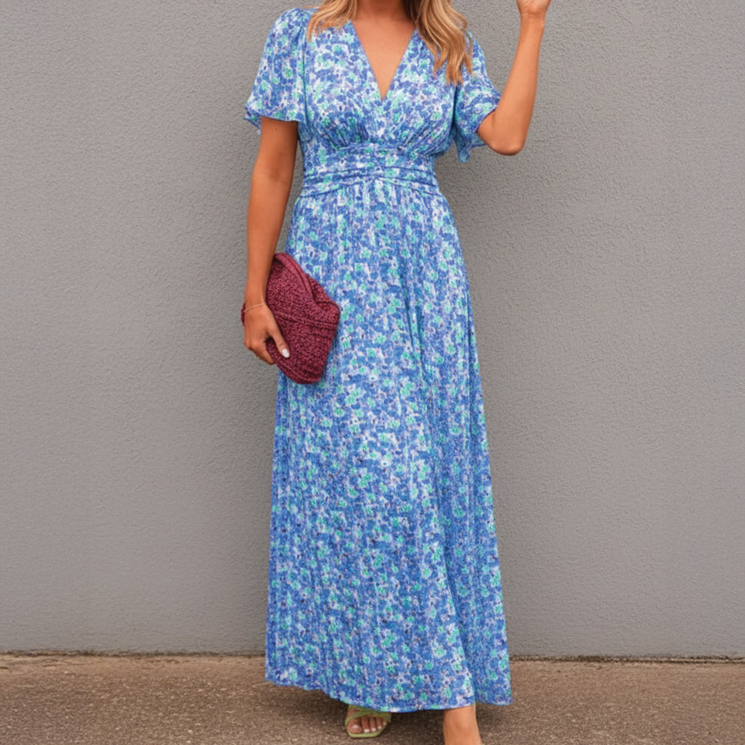 Beautiful Floral Long Evening Dress