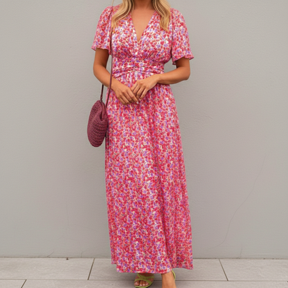Beautiful Floral Long Evening Dress