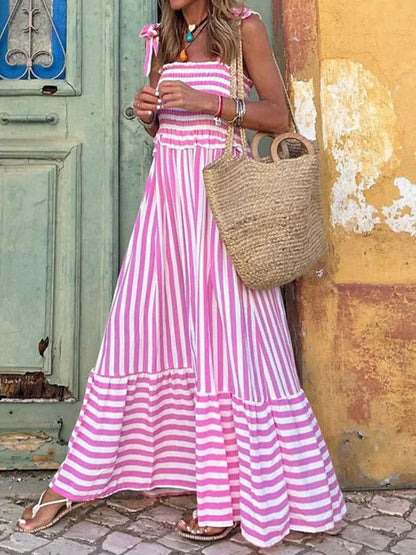 Beautiful Classic Stripe Sundress - Olytrend