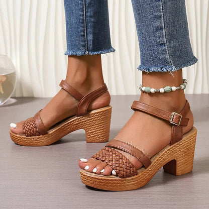 Braided High Heel Summer Sandals