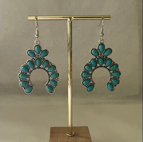 Blue Stone Drop Earrings