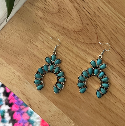 Blue Stone Drop Earrings