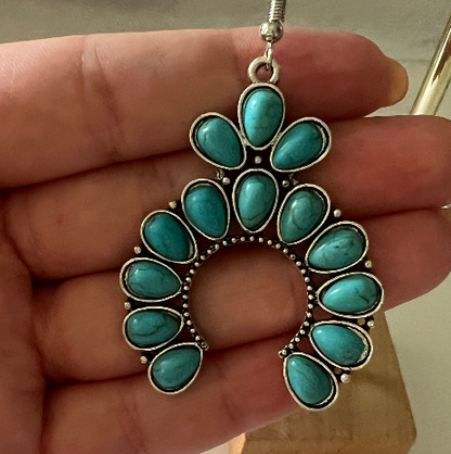 Blue Stone Drop Earrings